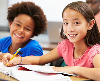 two student working at their desks