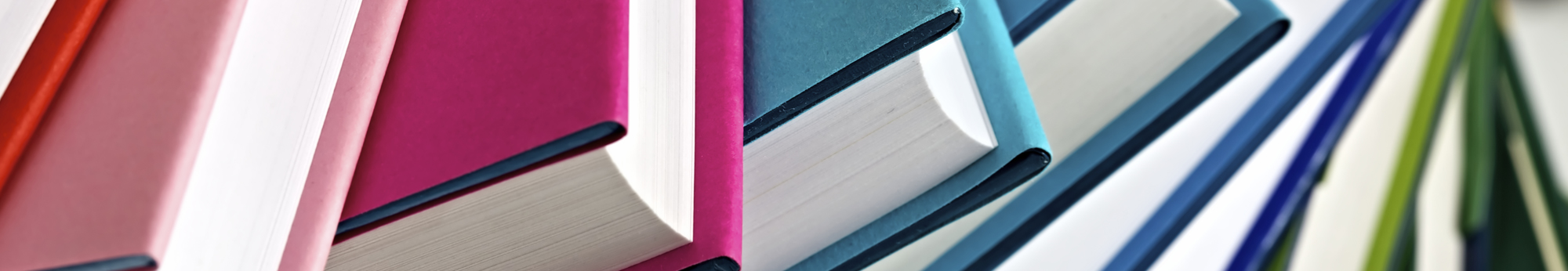 stack of colorful books